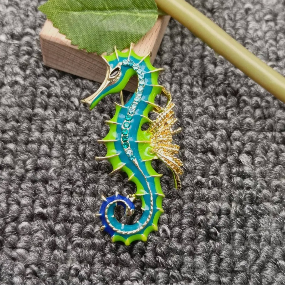 Colorful Seahorse Brooch